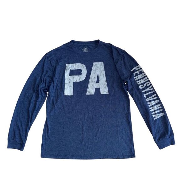 Home Tree PA Pennsylvania Blue Long Sleeve Graphic - Size Medium - Picture 1 of 4